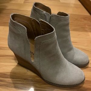 Suede Wedge Booties